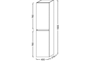 EB2385-J5 Tolbiac Подвесной пенал 40см, 2 реверсивных дверцы, цвет белый лак