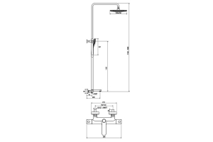 Душевая стойка с термостатическим смесителем для ванны и ручным душем Termo 300 TE 092.00/150