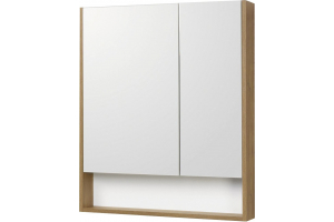 Зеркальный шкаф Aquaton Сканди 70 белый, дуб рустикальный 1A252202SDZ90