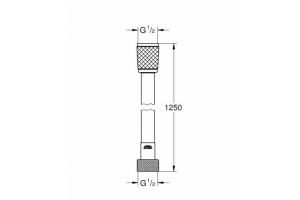 45971001 Relexaflex Душевой шланг пластик, 1250 мм, макс. давление до 5 бар, хром (10шт/бл.уп)