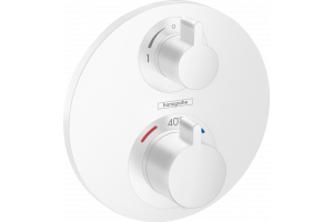 Термостат с запорным/переключающим вентилем Hansgrohe Ecostat S, СМ 15758700, матовый белый
