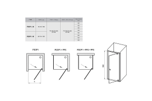 PDOP1-90 черный + транспарент, Pivot душевая дверь одноэлементная