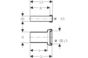 Соединительный комплект для подвесного унитаза из ПНД, длина 18,5 см