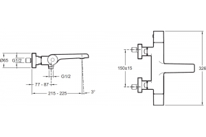 E97386-CP AVID термостатический смеситель для ванны