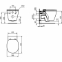 Унитаз подвесной "ИдеалСтандарт-КоннекАкваблейд", микролифт ультра-тонкое E047901+E772401