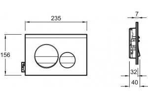 E20859-CP-MTC Панель смыва круглый дизайн мат хром и глянц хром