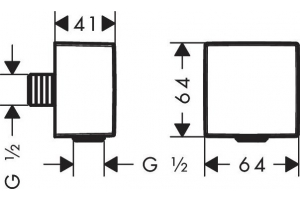 Шланговое подсоединение с клапаном обратного тока Hansgrohe Fixfit Square 26455670 матовый черный