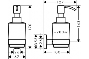 Дозатор жидкого мыла Hansgrohe Logis Universal f92a60a8-6c60-11e7-ab6d-0cc47a229781, Хром (41714000)