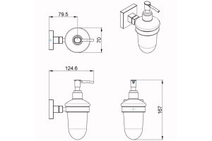 Дозатор жидкого мыла Azario RINA f92a60a8-6c60-11e7-ab6d-0cc47a229781, Хром (AZ-87012)
