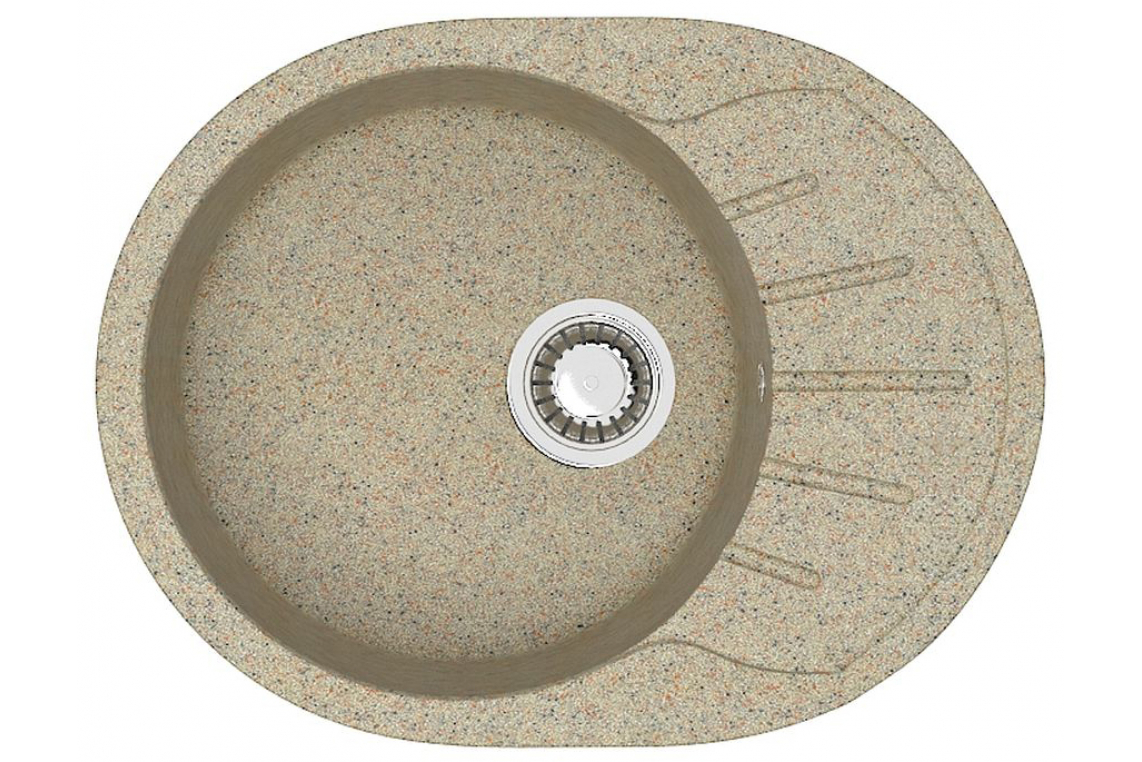 Кухонная мойка AZARIO Light 575х440х215) искусственный мрамор, цвет Песочный (CS00079922)