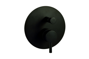 Смеситель для душа Paffoni LIGHT встраиваемый на 2 выхода, девиатор-кнопка,черный матовый (LIG015NO)