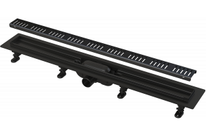 Душевой лоток Alcadrain с черной матовой решеткой (AG101101750)