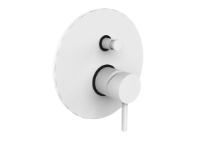 Смеситель для душа Paffoni LIGHT встраиваемый, на 2 выхода, девиатор-кнопка, белый матовый (LIG015BO)