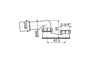 Гидрозатвор для ванны Alcadrain низкий (A532-DN50)