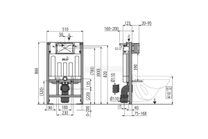 AM101/850-0001 Скрытая система инсталляции для сухой установки (высота монтажа 0,85 м)
