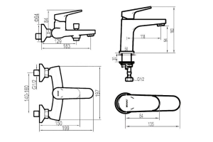 Набор смесителей для ванны и умывальника Bravat Eler, хром (F191238CP-SET)