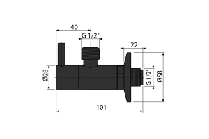 Угловой вентиль с фильтром Alcadrain 1/2"?1/2", черный-мат