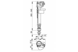 A18-1/2"Впускной механизм с нижней подводкой и металлической резьбой