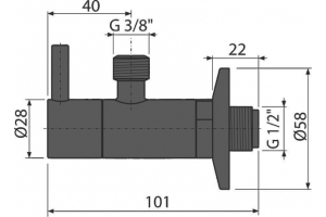 Alcadrain ARV001-BLACK Угловой вентиль с фильтром 1/2"?3/8", черный-мат