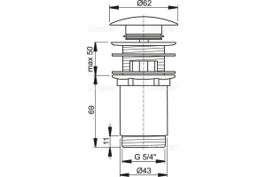 Донный клапан Alcadrain хром (A392)