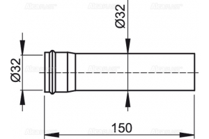 Удлинитель Alcadrain, 32 мм, хром (A4000)