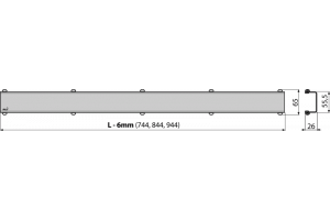 SPACE-750L Решетка для водоотводящего желоба, нержавеющая сталь-глянец