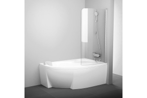 Шторка для ванны распашная Ravak CVSK1 100х150 цвет профиля белый (7QRS0100Y1)