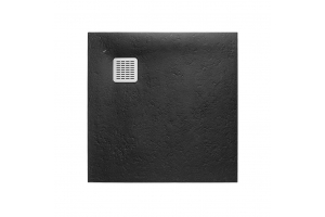 Душевой поддон Roca TERRAN 900x900 с сифоном и решеткой, черный (AP10338438401400)