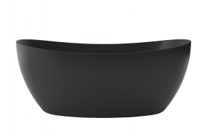 Ванна акриловая Azario GLASGOW 1660х780х665, свободностоящая, в комплекте с сифоном и металлической рамой, цвет черный (GLA16778MB)