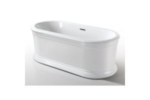 Ванна акриловая AZARIO TOUR 1800x900x600, свободностоящая, в комплекте с сифоном и металлической рамой, белая (TOU18090)