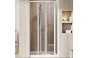 Душевая дверь Ravak складная 100х185, толщина полотна 3мм универсальная, цвет профиля белый